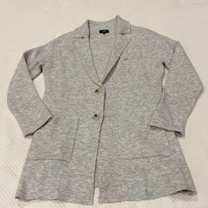 Gray Women's Knit Blazer Coat